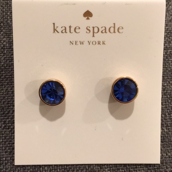kate spade Jewelry - Kate Spade gold with blue stone post earrings